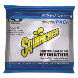 Sqwincher Powder Packs, Mixed Berry, 23.83 Oz, Case Of 32