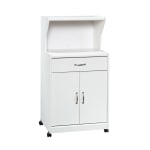 Sauder 25inW Storage, Microwave And Kitchen Cart, Glacier White