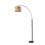 Adesso Bowery Arc Floor Lamp, 73-1/2inH, Natural/Black