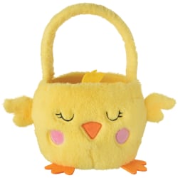 Amscan Chick Plush Easter Baskets, 6inH x 10inW x 10inD, Yellow, Pack Of 2 Baskets