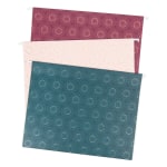 U Brands Hanging File Folders, Letter Size, 8-1/2in x 11in, Fleuri Jewel Tones, Pack of 12 Folders