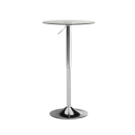 Flash Furniture Round Adjustable-Height Glass Cocktail Table, 41inH x 23-1/2inW x 23-1/2inD, Clear/Chrome