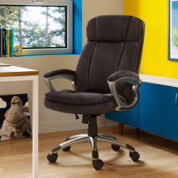 Serta Style Hannah II High-Back Office Chair, Microfiber, Midnight Black