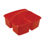 Romanoff Small Utility Caddies, 9 1/4inH x 9 1/4inW x 5 1/4inD, Red, Pack Of 6