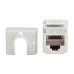 Eaton Tripp Lite Series Cat6a 110-Style Punchdown RJ45 Keystone Jack, White, TAA - Modular insert - CAT 6a - RJ-45 - gray, white - TAA Compliant