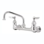 T&S Brass Wall-Mount Double Pantry Faucet, 8in, Stainless Steel