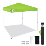 Ergodyne SHAX 6010 Lightweight Pop-Up Tent Canopy, 14ftH x 10ftW x 10-d, Lime