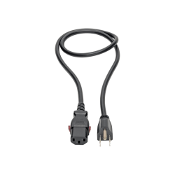 Eaton Tripp Lite Series Computer Power Cord, NEMA 5-15P to Locking C13 - 10A, 125V, 18 AWG, 3 ft. (0.91 m) - Power cable - NEMA 5-15P (M) to power IEC 60320 C13 locking - AC 125 V - 10 A - 3 ft - black