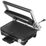 Starfrit The Rock 1,500W Panini Maker With Reversible Plates, 7-7/8inH x 10-7/8inW x 1/8inD, Black