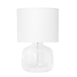 Simple Designs Glass Table Lamp, 13-3/4inH, Gray Shade/Clear Base