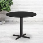 Flash Furniture Round Hospitality Table With X-Style Base, 31-1/8inH x 42inW x 42inD, Black