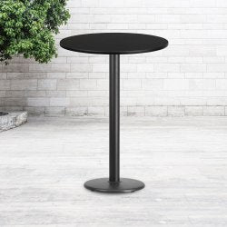 Flash Furniture Round Bar-Height Table, 43-1/8inH x 30inW x 30inD, Black