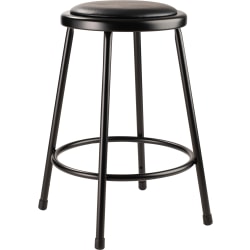 Flash Furniture Lyla Commercial-Grade Modern Armless Bar Stools, Brown LeatherSoft/Black, Set Of 2 Stools