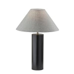 Adesso Martin Table Lamp, 25-1/2inH, Light Gray Shade/Black Base