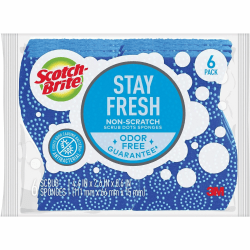 Scotch-Brite Scrub Dots Non-Scratch Sponge - 4.8in Height x 6.5in Width x 2.5in Depth - 24/Carton - Blue