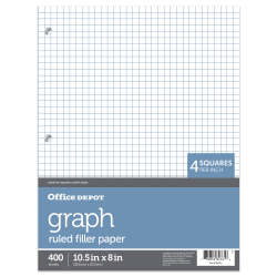 Office Depot Brand Notebook Filler Paper, College-Ruled, 8 1/2in x 11in, 3-Hole Punched, White, Pack Of 150 Sheets