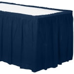 Amscan Plastic Table Skirts, True Navy, 21' x 29in, Pack Of 2 Skirts