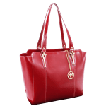 McKleinUSA M Series ALICIA Leather Shoulder Tote, 14inH x 6inW x 13inD, Red