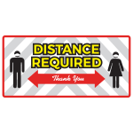 Alliance Social Distance Floor Graphics, 8in x 17in, Distance Required - Thank You, Set Of 25