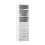 Bestar Pur 25inW Storage Unit With 3 Drawers, White