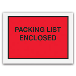 Tape Logic "Packing List Enclosed" Envelopes, Full Face, Red, 4 1/2in x 6in Pack Of 1,000