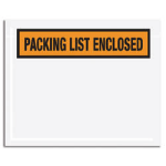 Tape Logic "Packing List Enclosed" Envelopes, Panel Face, Orange, 4 1/2in x 6in Pack Of 1,000