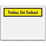 Tape Logic "Packing List Enclosed" Envelopes, Panel Face Yellow, 4 1/2in x 6in Pack Of 1,000