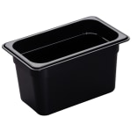 Cambro H-Pan High-Heat GN 1/4 Food Pans, 6inH x 6-3/8inW x 10-7/16inD, Black, Pack Of 6 Pans