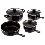 Gibson Home Chef Du Jour 7-Piece Cookware Set, Black