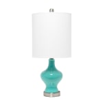 Lalia Home Paseo Table Lamp, 22-1/2inH, White Shade/Teal Base