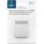 Business Source Nickel-Plated Magnetic Clip, 1-1/2in, Chrome