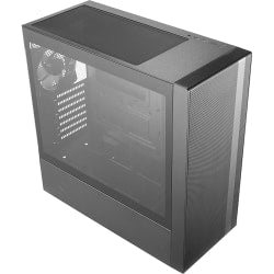 Cooler Master MasterBox NR600 without ODD - Mid-tower - Black - Mesh, Steel, Plastic, Tempered Glass - 9 x Bay - 2 x 4.72in x Fan(s) Installed