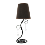 Simple Designs Twisted Vine Table Lamp with Fabric Shade and Hanging Crystals, 18.5inH, Brown