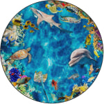 Flagship Carpets Into The Sea Round Area Rug, 6ft, Multicolor