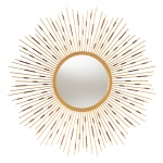 Baxton Studio Sunburst Round Accent Wall Mirror, 36in x 36in, Antique Gold