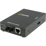 Perle S-110P-S2ST40 - Fiber media converter - 100Mb LAN - 10Base-T, 100Base-TX, 100Base-EX - RJ-45 / ST single-mode - up to 24.9 miles - 1310 nm