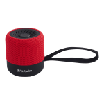 Verbatim Bluetooth Speaker System - Red - 100 Hz to 20 kHz - TrueWireless Stereo - Battery Rechargeable - 1 Pack