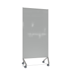 Ghent Pointe Magnetic Mobile Dry-Erase Glassboard, 76-1/2in x 36-3/16in, Gray, Silver Metal Frame