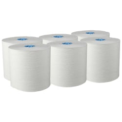 LoCor High-Capacity 1-Ply Hardwound Paper Towels, 1000ft Per Roll, Pack Of 6 Rolls