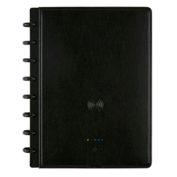 TUL Wireless/Wired Charging Discbound Notebook, Leather Cover, Junior Size, Black