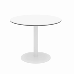 KFI Studios Eveleen 36in Round Outdoor Patio Table, 29inH x 36inW x 36inD, White/Designer White