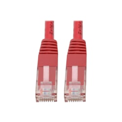 Tripp Lite Cat6 Cat5e Gigabit Molded Patch Cable RJ45 M/M 550MHz Red 2ft - 1 x RJ-45 Male Network - Gold Plated Contact - Red