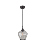 Adesso Bradford Pendant Lamp, 12-3/4inH x 9inW, Clear Shade/Dark Bronze Base