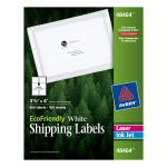 Avery EcoFriendly Permanent Shipping Labels, 48464, 3 1/3in x 4in, 100% Recycled, White, Box Of 600