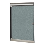 Ghent Silhouette 1-Door Enclosed Bulletin Board, Vinyl, 42-1/8in x 27-3/4in, Stone, Satin Black Aluminum Frame