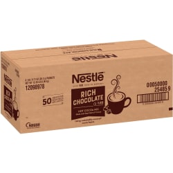 Nestle Rich Chocolate Hot Cocoa Packets - Powder - 0.17 oz - Packet - 6 / Carton - 50 / Box