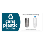 Recycle Across America Cans And Plastics Standardized Recycling Labels, CP-0409, 4in x 9in, Dark Teal