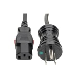 Tripp Lite Hospital-Grade Power Cord NEMA 5-15P to Locking IEC C13 Green Dot 15A 125V 14 AWG 25 ft. (7.62 m) Black