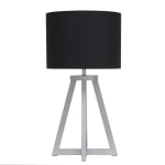 Simple Designs Interlocked Triangular Table Lamp, 19-1/8inH, Black Shade/Gray Base