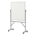 Ghent Reversible Natural Cork/Non-Magnetic Dry-Erase Whiteboard Board, 48in x 36in, Silver Aluminum Frame